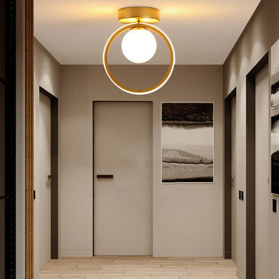 Nordic Circle Ball Shade LED Semi-Flush Mount Ceiling Light