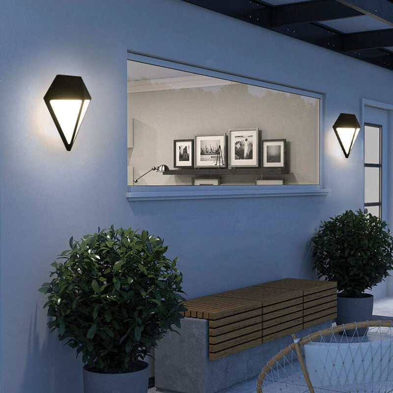 Lámpara de Aplique de Pared LED Impermeable para Exteriores con Forma de Diamante Industrial 