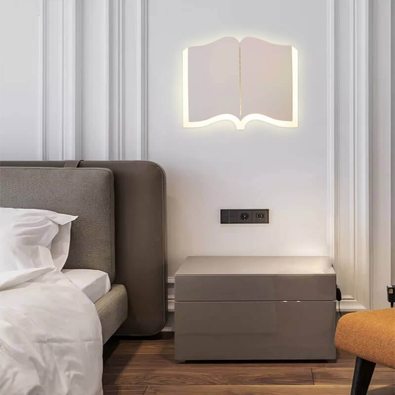Minimalist Book Shape Iron 1-Light LED Wall Sconce Lamp
