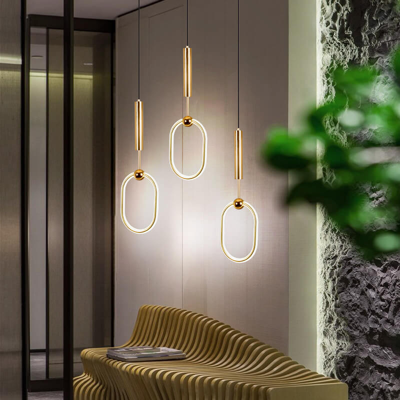 Cercle créatif post-moderne Anneau Suspension LED à 1 lumière 