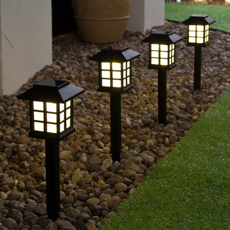 Solar Square Lantern LED Outdoor Waterproof Garden Ground Plug  Light
