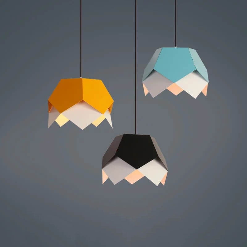 Modern Creative Colorful Geometric Lotus 1-Light Pendant Light