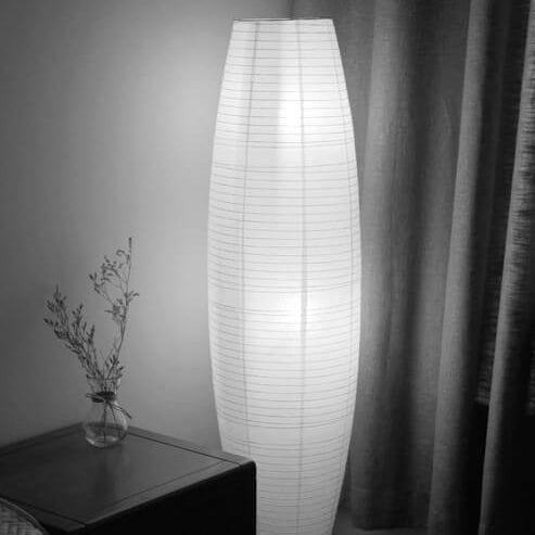 Nordischer minimalistischer Reispapier-Säulen-Stehlampe mit 2 Lichtern 