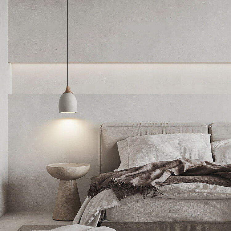 Suspension Luminaire Minimaliste en Dôme de Ciment à 1 Lumière 
