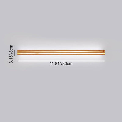 Japanese Wabi-sabi Modern Linear Wood LED Wall Sconce Lamp