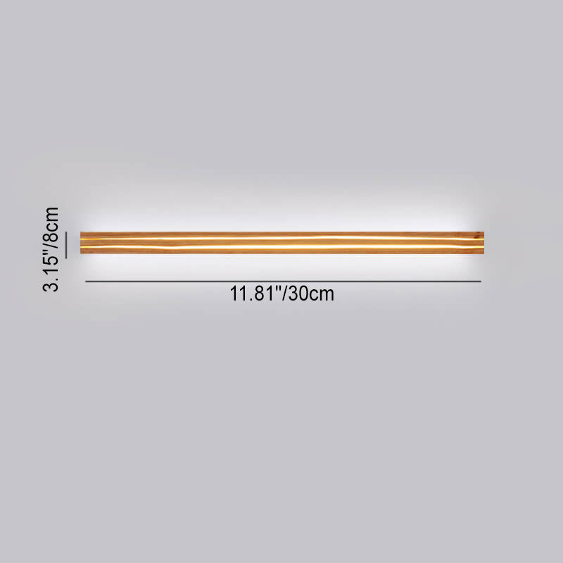 Japanese Wabi-sabi Modern Linear Wood LED Wall Sconce Lamp