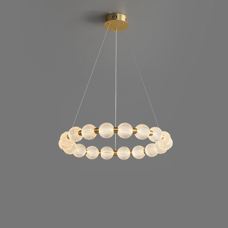 Modern Acrylic String of Pearls Ring LED Chandelier