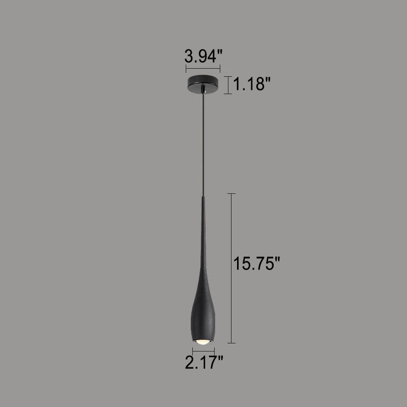Moderner minimalistischer LED-Pendelleuchter aus Aluminium in Schwarz-Weiß mit einfarbigen Tropfen 