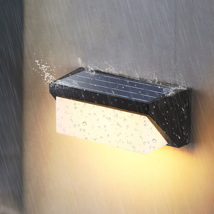 Lámpara de Aplique de Pared LED a Prueba de Agua para Exteriores con Geometría Cuadrada Solar Moderna 