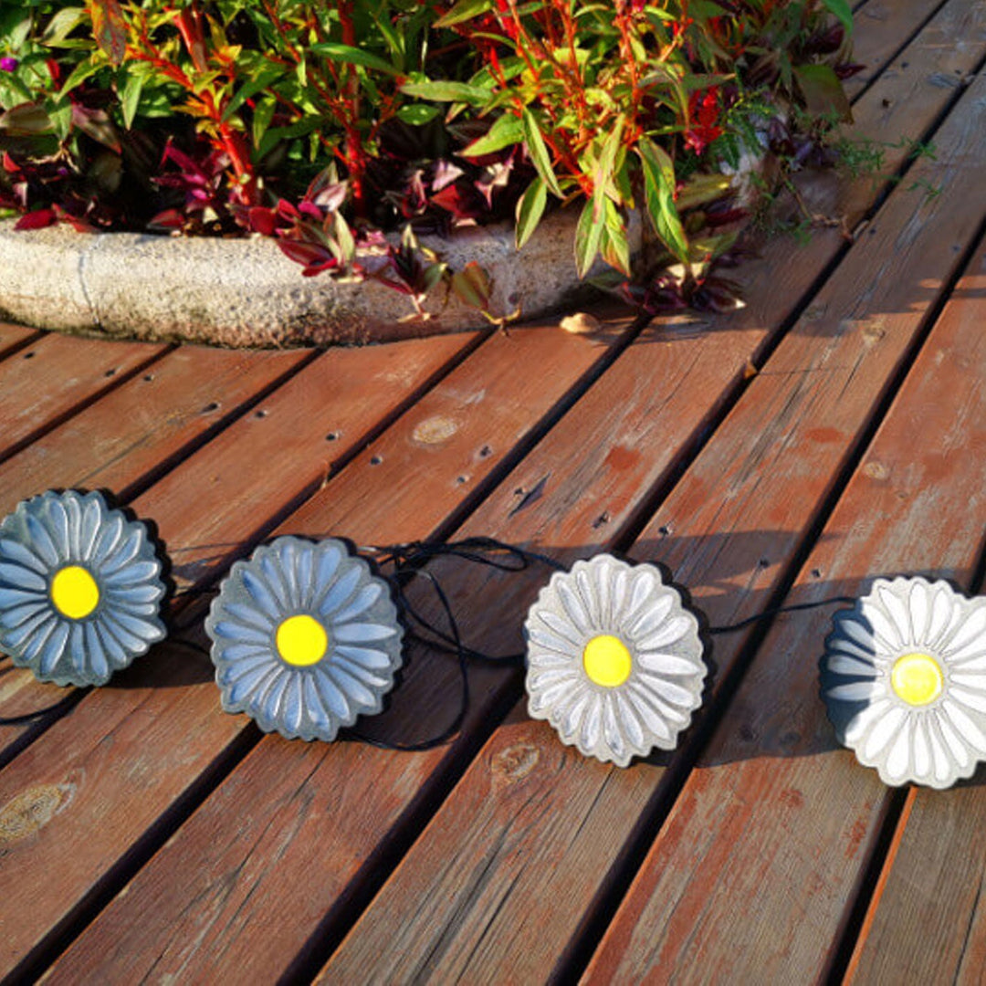 Solarbetriebene kreative Gänseblümchen-Lichterkette für den Außenbereich, Garten- und Landschaftsbeleuchtung 