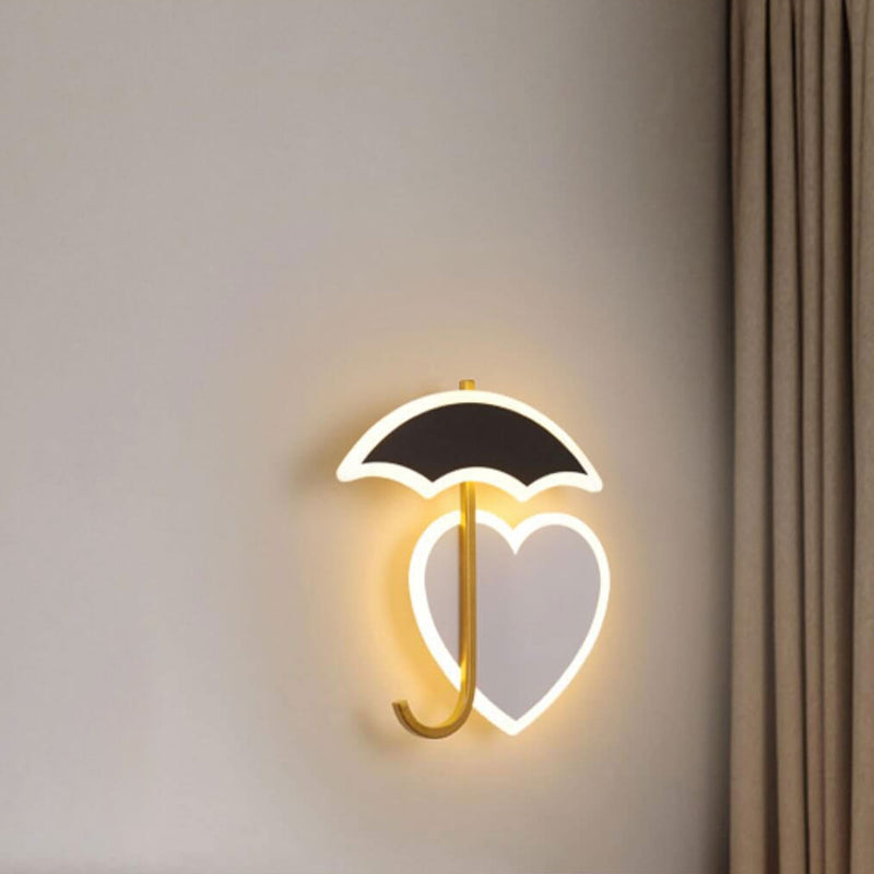 Nordic Creative Umbrella Heart Acrylic LED Wall Sconce Lamp