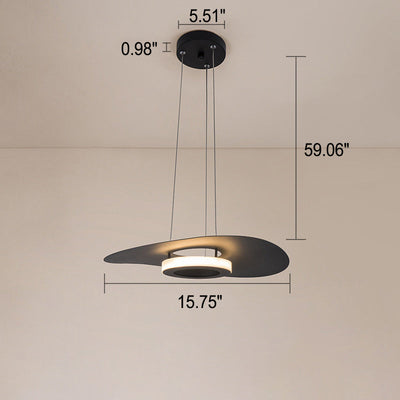 Modern Minimalist Aluminum Hat Shape LED Pendant Light