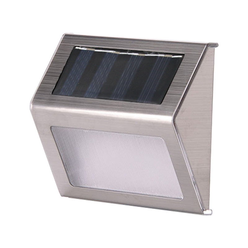 Lámpara de Aplique de Pared para Escalera de Cerca Exterior Impermeable con LED de Acero Inoxidable Solar 