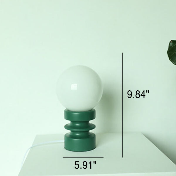 Lámpara de mesa vintage de vidrio sólido naranja de 1 luz 