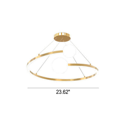 Nordic Light Luxury Creative Open Ring Design LED Chandelier