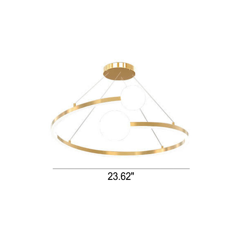 Nordic Light Luxury Creative Open Ring Design LED Chandelier