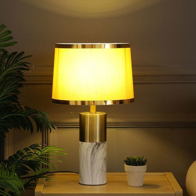 Lámpara de mesa táctil con regulador de intensidad Nordic Fabric Column 1-Light 