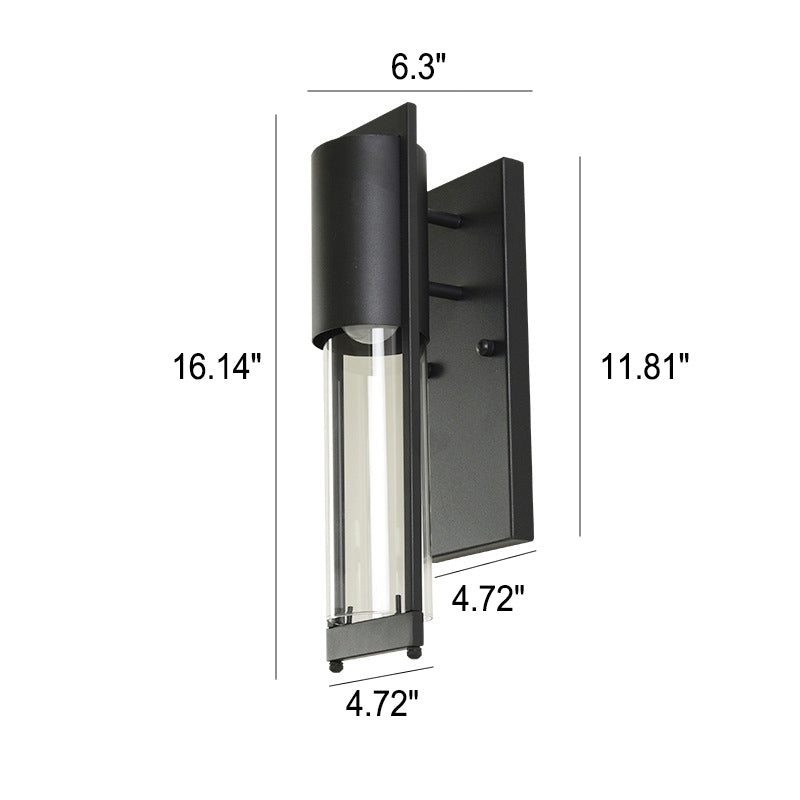 Diseño Antiguo Simple Industrial Lámpara Aplique de Pared Exterior de 1 Luz 