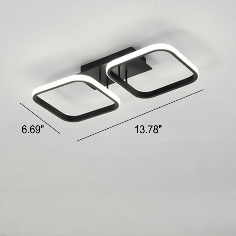 Conception de combinaison carrée créative simple nordique LED Plafonnier semi-encastré 