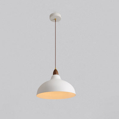 Luminaire suspendu à 1 lumière en forme de bol inversé de style japonais industriel contemporain en fer 
