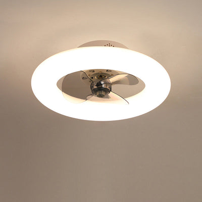 Modern Creative Circle LED Semi-Flush Mount Ceiling Fan Light