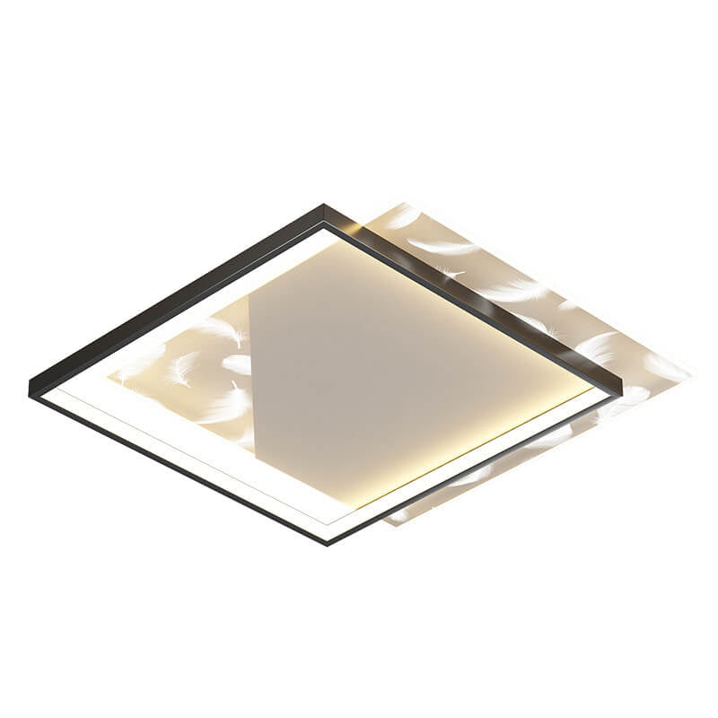 Modern Acrylic Light Luxury Square Feather Design LED Flush Mount Light