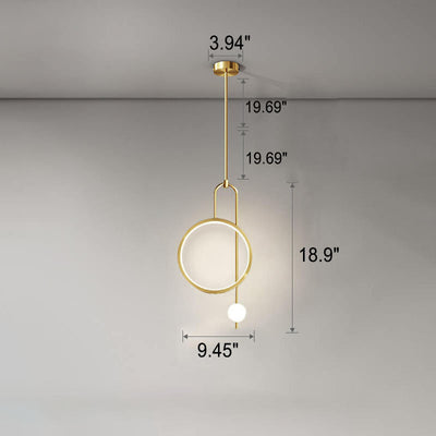 European Minimalist Light Luxury Circular Hardware Acrylic LED Chandelier
