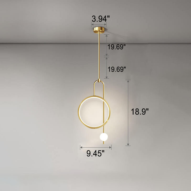 European Minimalist Light Luxury Circular Hardware Acrylic LED Chandelier