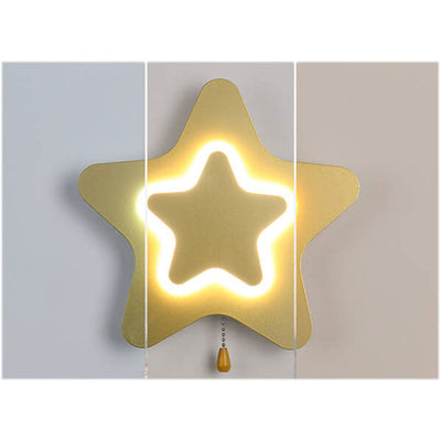 Modern Creative Pentagram Star LED Pull Cord Wall  Sconce Lamp