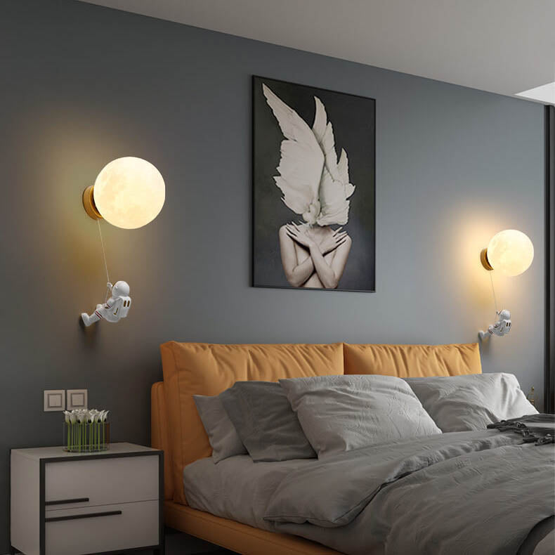 Creative Moon Astronaut 1-Light LED Wall Sconce Lamp