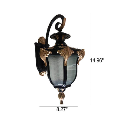 European Retro Lantern Glass Outdoor Waterproof 1-Light Wall Sconce Lamp