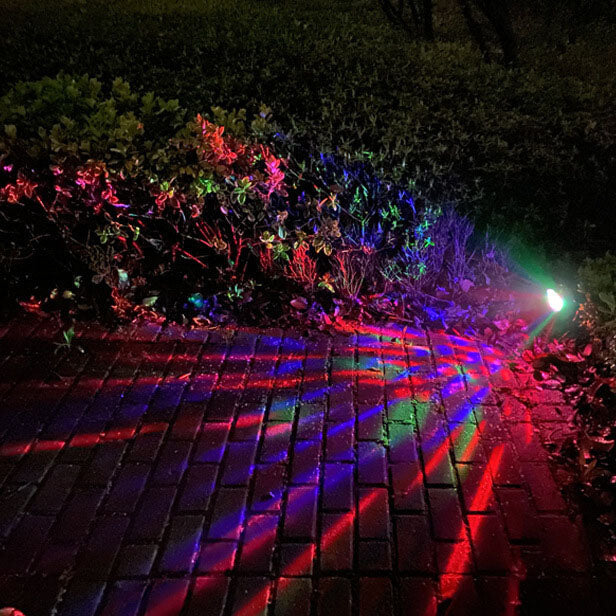 Solar drehbare Farbprojektions-LED Außen-Garten-Rasenleuchte 
