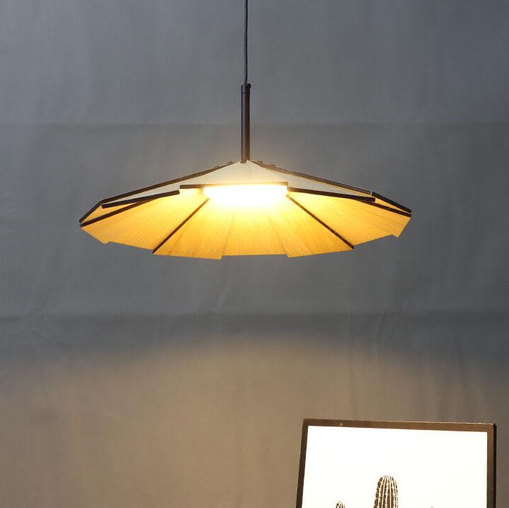 Nordic Wooden Splicing Flying Saucer 1-Light Pendant Light