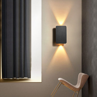 Nordic Minimalist Aluminum Rectangular Flat Panel 1-Light LED Wall Sconce Lamp