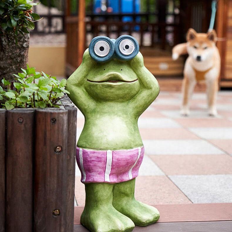 Contemporary Creative Solar Resin Frog Waterproof Decorative Outdoor Light For Garden