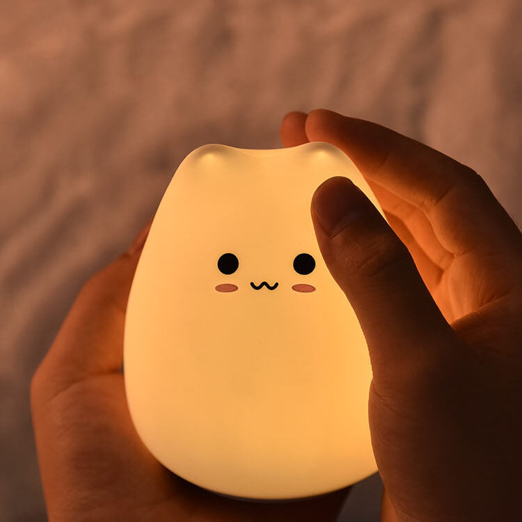 Katze Nachtlicht USB Silikon LED Katze Tischlampe 
