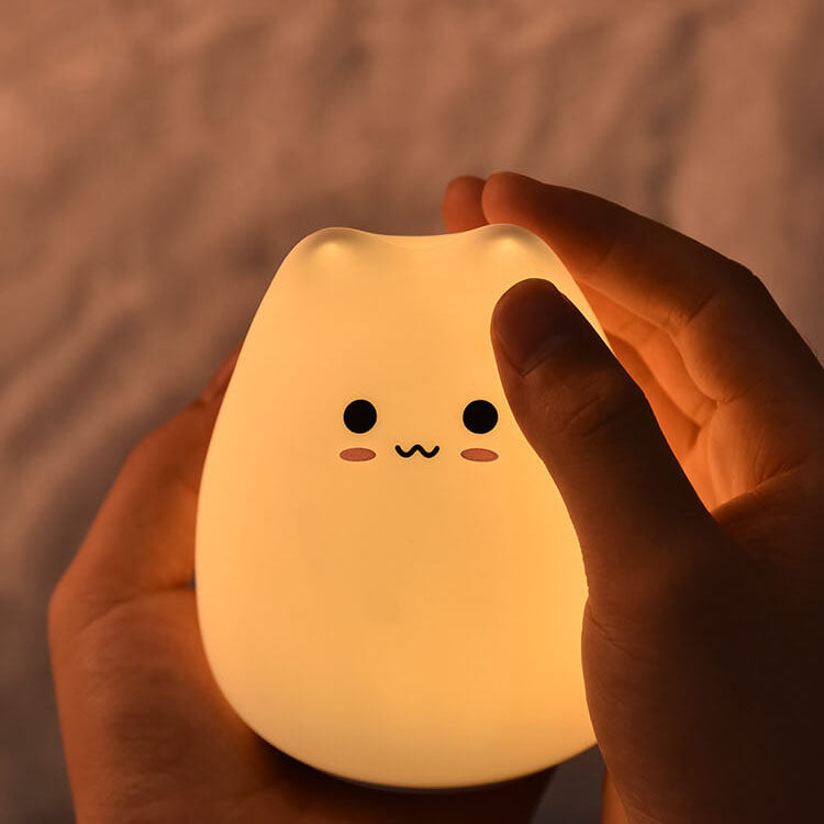 Cat Night Light USB Silicone LED Cat Table Lamp