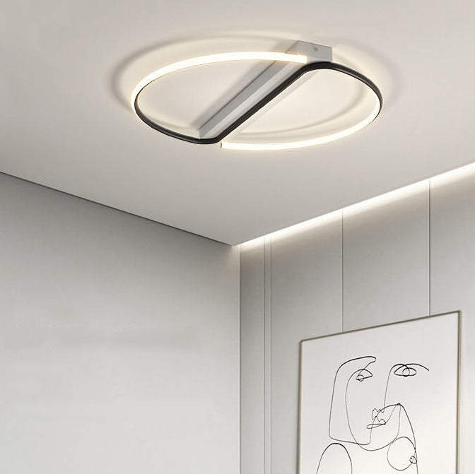 Luz de techo LED empotrada redonda minimalista en blanco y negro 