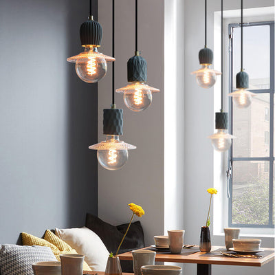 Retro Creative Cement 1-Light Small Pendant Light