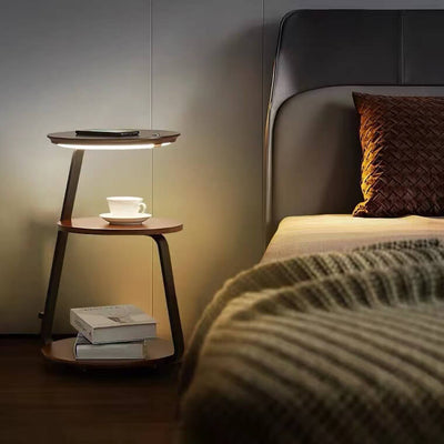 Modern Minimalist Column Storage Shelf Wireless Charging LED One Floor Lamp