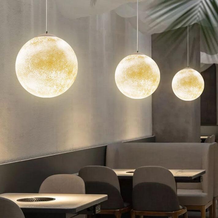 Creative Moon Mars Resin Orb 1-Light Pendant Light
