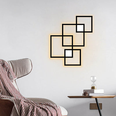 Minimalist Square Combination LED Iron Wall Sconce Lamp