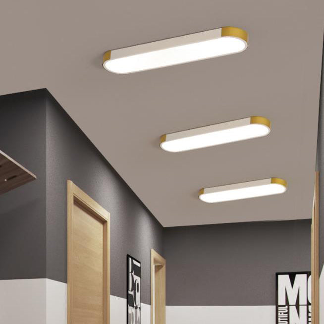 Modern Minimalist Rectangular Ring LED Flush Mount Ceiling Light