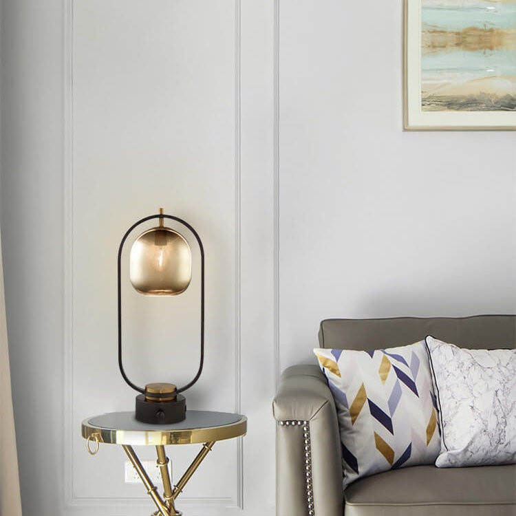 Lampe de Table Moderne en Verre Ambre à 1 Lumière 
