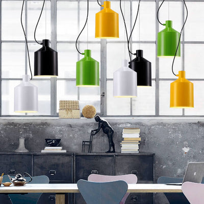 Nordic Macaron Bottle Shaped 1-Light Aluminum Pendant Light