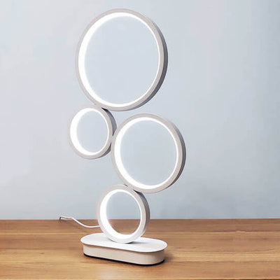 Minimalist 4-Circle Ring LED Table Lamp