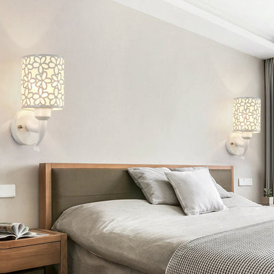 Modern Column Floral Shade 1-Light Wall Sconce Lamp