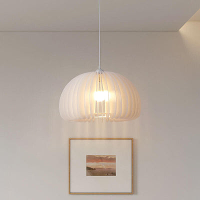 Nordic White Pumpkin Acrylic 1-Light Pendant Light