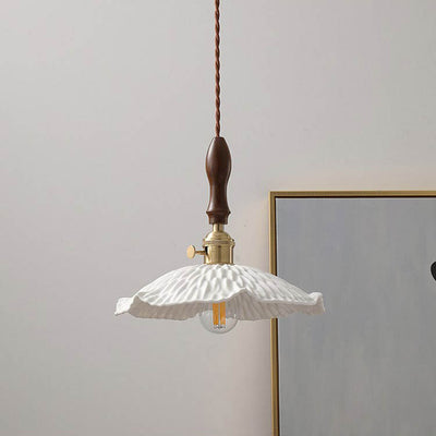 Vintage Ceramic Petal 1-Light Pendant Light