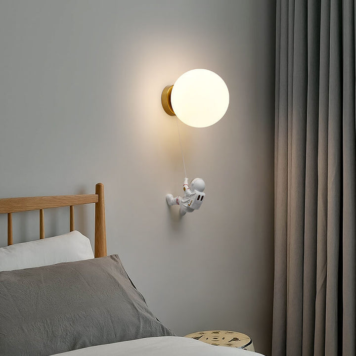 Creative Moon Astronaut 1-Light LED Wall Sconce Lamp